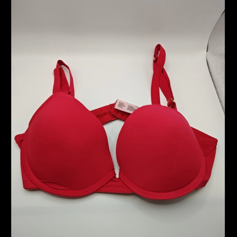 Red Juicy Couture Under Wire Push up Bra Size 34B